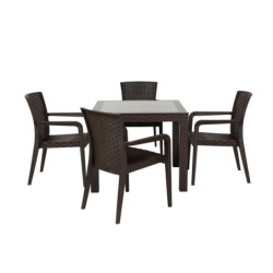 PACK DE 4 Uds de Sillón JAZMIN, apilable, polipropileno antracita