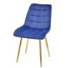 PACK DE 6 Uds de Silla GILDA, metal, dorado, tejido velvet azul