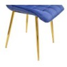 PACK DE 6 Uds de Silla GILDA, metal, dorado, tejido velvet azul