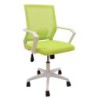Sillón de oficina CLENT, blanco, malla y tejido verde