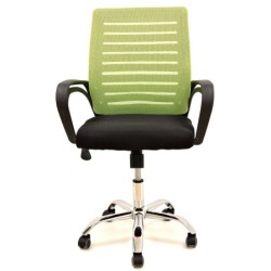 Sillón de oficina SUNSET, negro, gas, basculante, malla verde pistacho, tejido negro