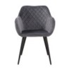 PACK DE 2 Uds de Sillón ROLANDO, metal, tapizado velvet 21 gris oscuro