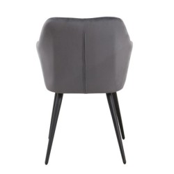 PACK DE 2 Uds de Sillón ROLANDO, metal, tapizado velvet 21 gris oscuro