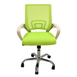 Sillón de oficina FISS NEW (M), blanco, gas, basculante, malla y tejido verde