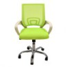 Sillón de oficina FISS NEW (M), blanco, gas, basculante, malla y tejido verde
