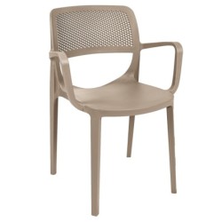 PACK DE 4 Uds de Sillón VERDI, apilable, polipropileno capuchino