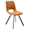 PACK DE 2 Uds de Silla ANTIBES NEW, metal, similpiel marrón claro