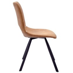 PACK DE 2 Uds de Silla ANTIBES NEW, metal, similpiel marrón claro
