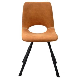 PACK DE 2 Uds de Silla ANTIBES NEW, metal, similpiel marrón claro