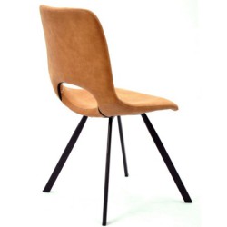 PACK DE 2 Uds de Silla ANTIBES NEW, metal, similpiel marrón claro