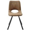 PACK DE 2 Uds de Silla ANTIBES NEW, metal, similpiel marrón oscuro