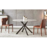 Mesa SAHARA, metal negro, tapa de cristal templado, 120 cms de diámetro