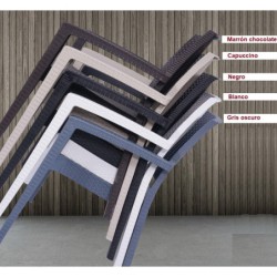 PACK DE 4 Uds de Sillón LIDO, apilable, polipropileno capuccino