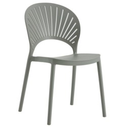 PACK DE 4 Uds de Silla ABANICO, apilable, polipropileno gris