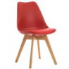 PACK DE 4 Uds de Silla TORRE 4P (SU), madera, polipropileno y cojín rojo