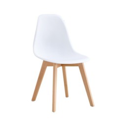 PACK DE 4 Uds de Silla MARAIS, madera, polipropileno blanco