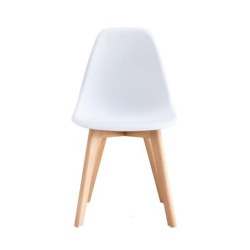 PACK DE 4 Uds de Silla MARAIS, madera, polipropileno blanco