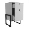 Cajonera WOLLY, multiusos, metal negro, 2 cajones, MDP blanco