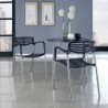 PACK DE 5 Uds de Sillón ALBENIZ, cromado, polipropileno negro