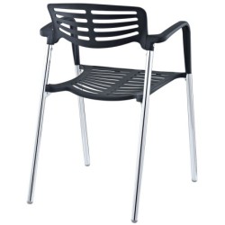 PACK DE 5 Uds de Sillón ALBENIZ, cromado, polipropileno negro