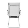 PACK DE 2 Uds de Sillón de oficina OLIVER, fijo de patín, cromado, similpiel blanca