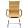 PACK DE 2 Uds de Sillón de oficina OLIVER, fijo de patín, cromado, similpiel marrón claro
