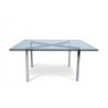 Mesa BCN, baja, acero inoxidable, cristal, 102x102 cms