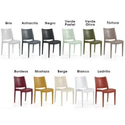 PACK DE 4 Uds de Silla BEYBE, apilable,  polipropileno tórtora