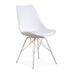 PACK DE 4 Uds de Silla BELLA NEW BBB, base blanca, carcasa y cojín blanco