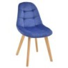 PACK DE 4 Uds de Silla LORENA, madera, tapizada velvet azul